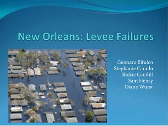 Gennaro Bifulco  Stephanie Camilo  Rickie Caudill  Sam Henry  Diane Wurst  What is a Levee?  An