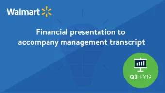 Safe harbor and non-GAAP measures  This presentation contains statements as to Walmart management's