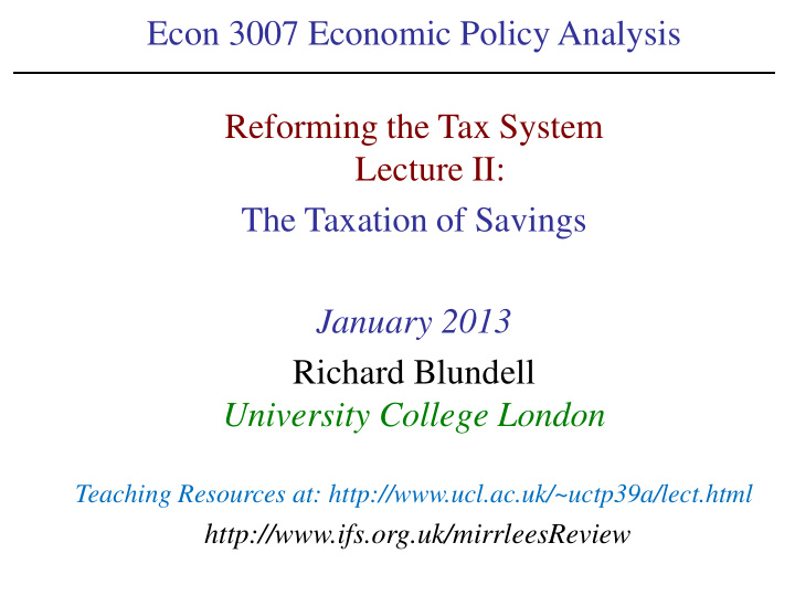 reforming the tax system