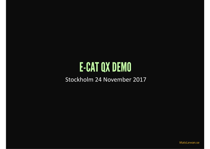 e cat qx demo