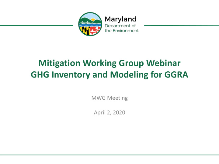 mitigation working group webinar ghg inventory and