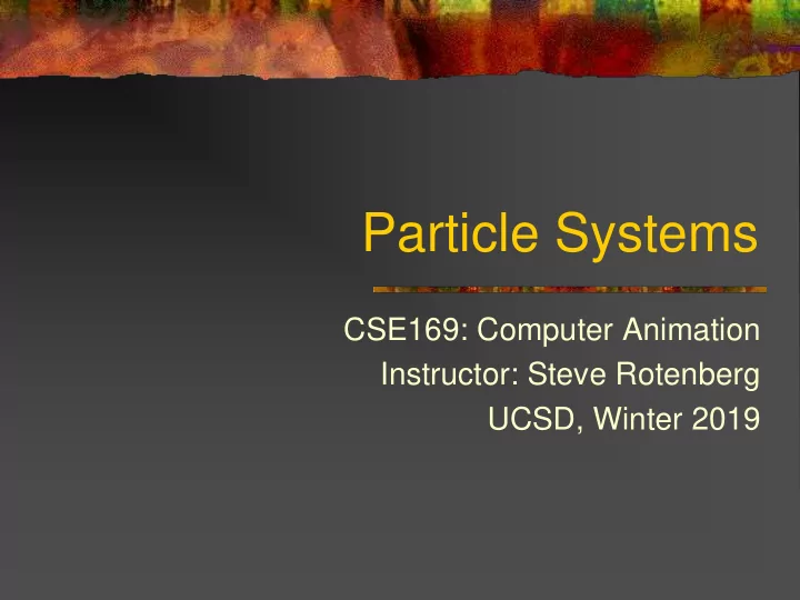 particle systems