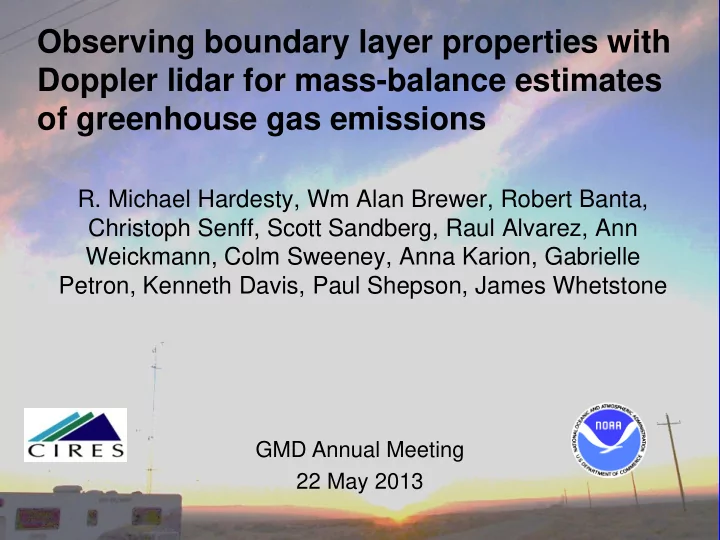 observing boundary layer properties with doppler lidar
