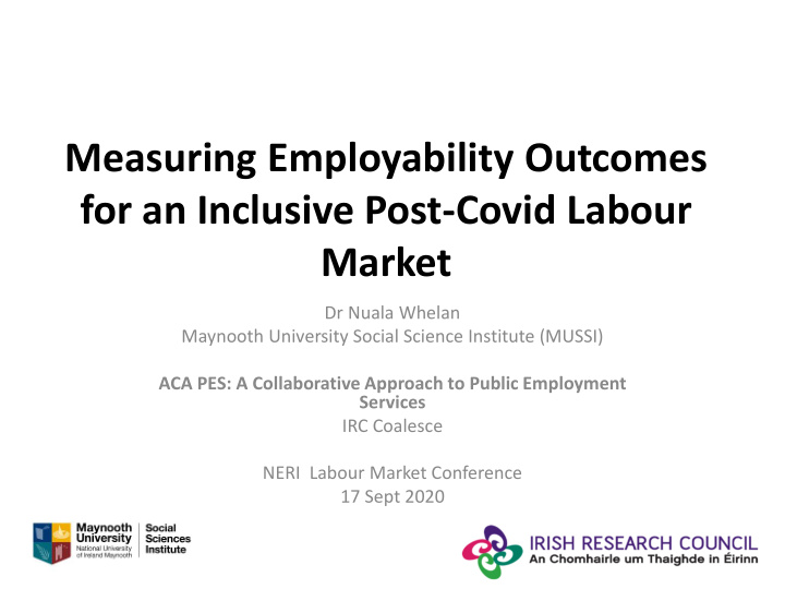 measuring employability outcomes for an inclusive post