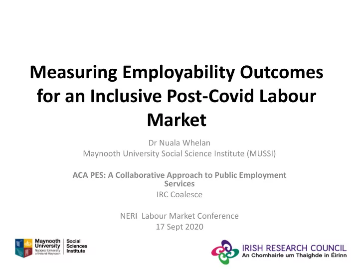 measuring employability outcomes for an inclusive post