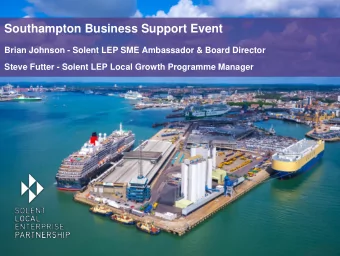 Southampton Business Support Event  Brian Johnson - Solent LEP SME Ambassador &amp; Board Director