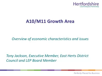 A10/M11 Growth Area  Overview of economic characteristics and issues  Tony Jackson, Executive