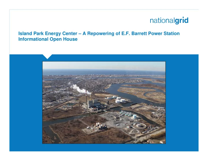 island park energy center a repowering of e f barrett