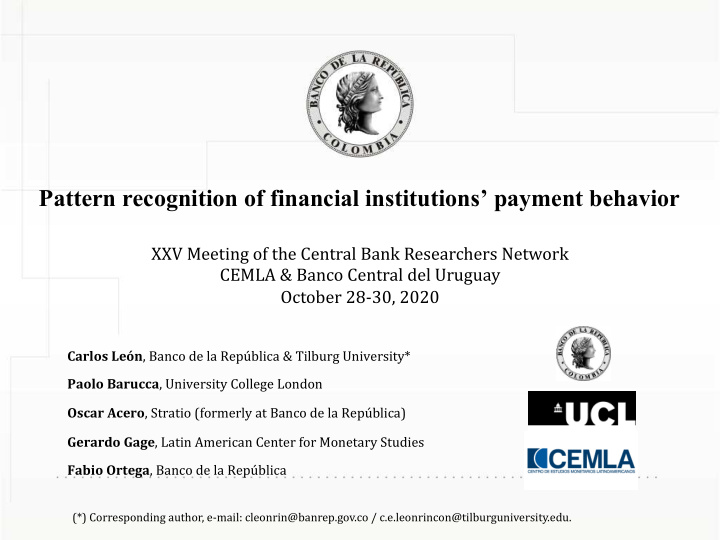 pattern recognition of financial institutions payment