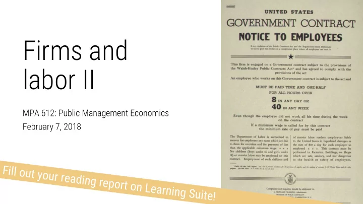 firms and labor ii