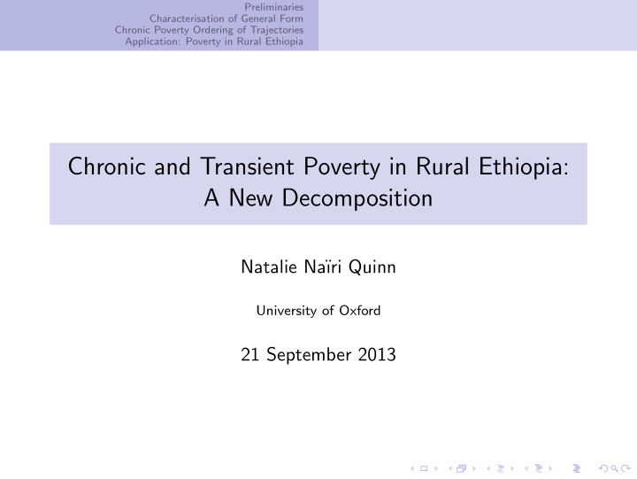chronic and transient poverty in rural ethiopia a new