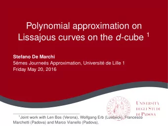 Polynomial approximation on Lissajous curves on the d -cube 1  Stefano De Marchi  5  emes