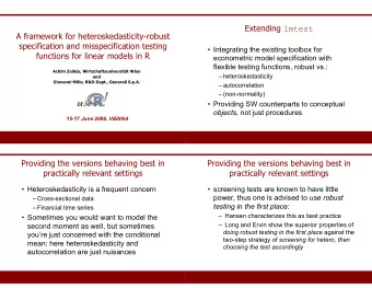 Extending lmtest  A framework for heteroskedasticity-robust  specification and misspecification