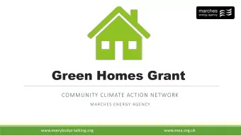 Green Homes Grant  COMMUNITY CLIMATE ACTION NETWORK  MARCHES ENERGY AGENCY