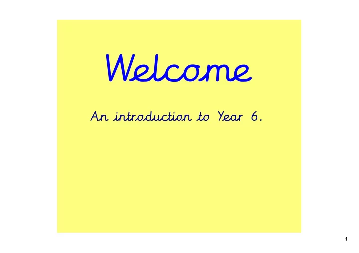 welcome