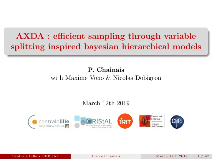 axda efficient sampling through variable splitting