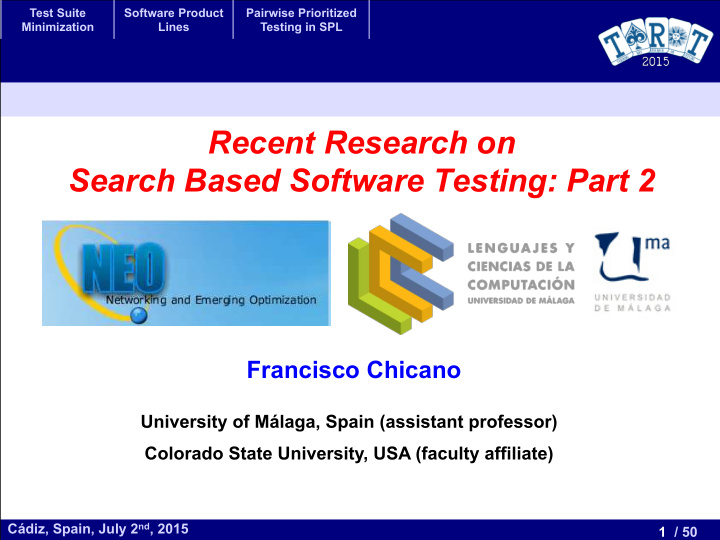 recent research on search based software testing part 2