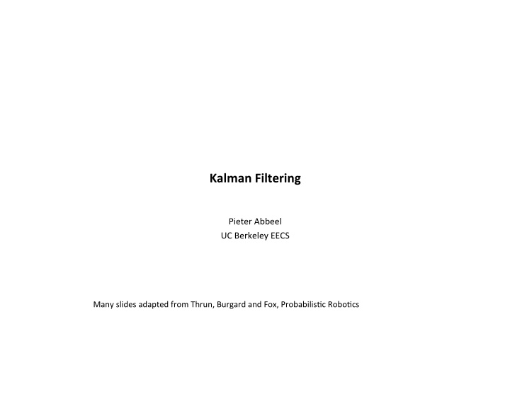 kalman filtering