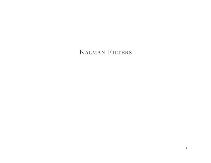 kalman filters