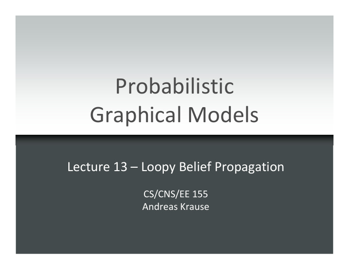 probabilistic graphical models