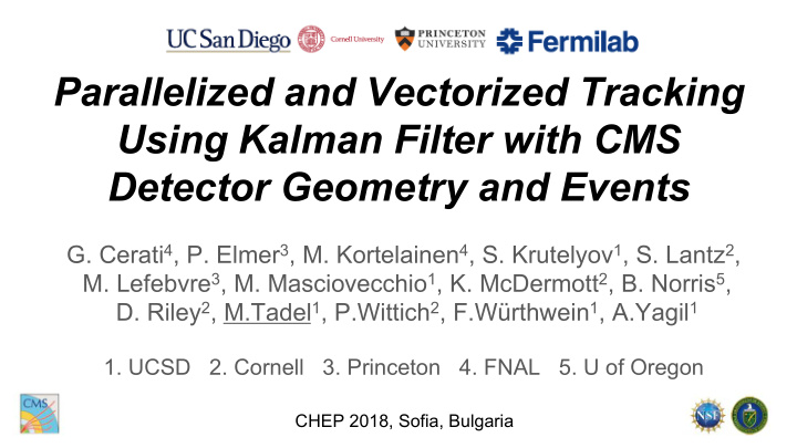 parallelized and vectorized tracking using kalman filter