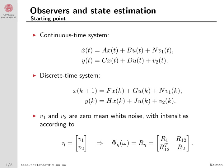 observers and state estimation