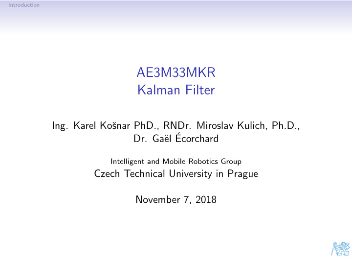 ae3m33mkr kalman filter