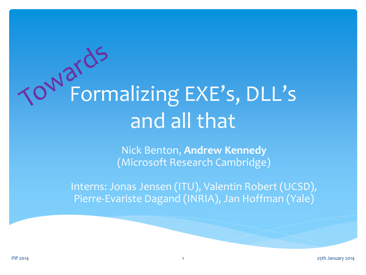 formalizing exe s dll s