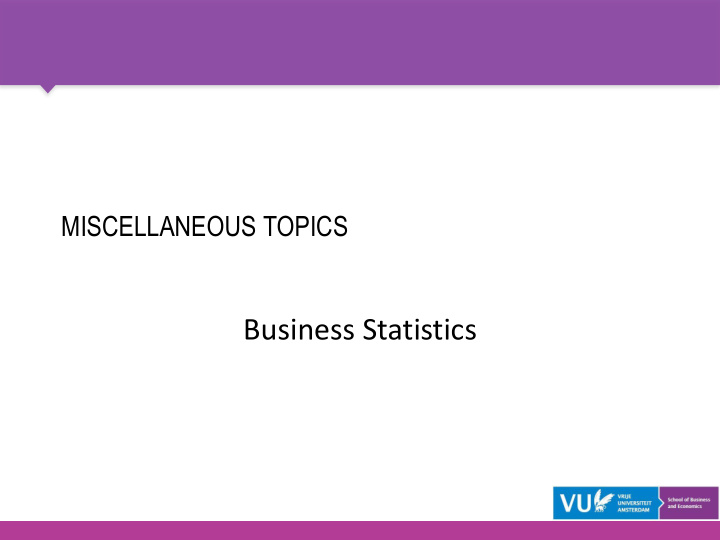 business statistics