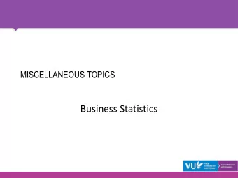 Business Statistics  CONTENTS  Back to the promise  Back to the learning goals  Standardizing data