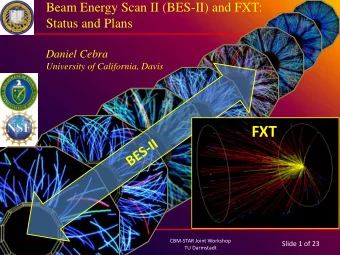 FXT  Daniel Cebra  Daniel Cebra  CBM-STAR Joint Workshop  CBM-STAR Joint Workshop  Slide 1 of 23