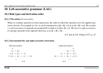 10. Left-associative grammar (LAG)  10.1 Rule types and derivation order 10.1.1 The notion