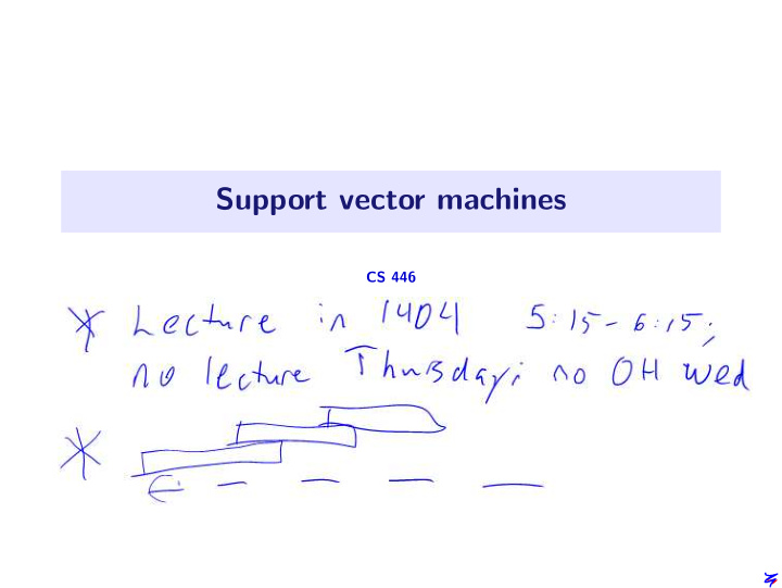 support vector machines