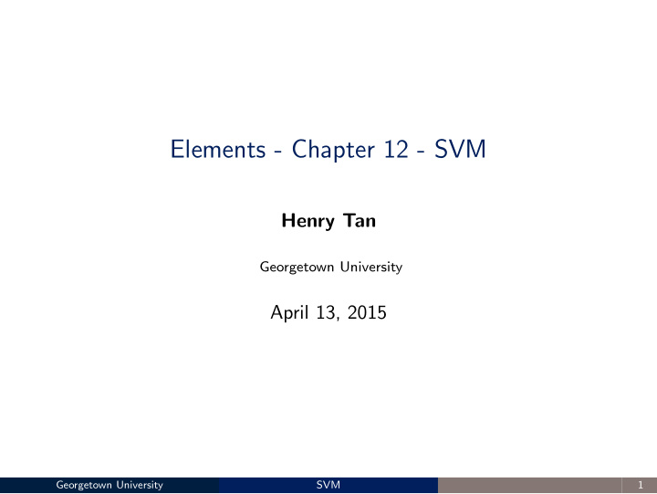 elements chapter 12 svm