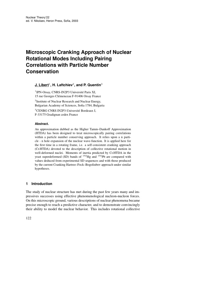 microscopic cranking approach of nuclear rotational modes