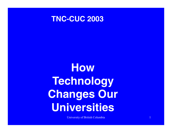 how technology changes our universities