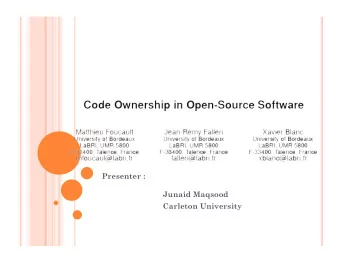 Presenter :  Junaid Maqsood  Carleton University O UTLINE :  Background Information