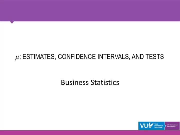 business statistics