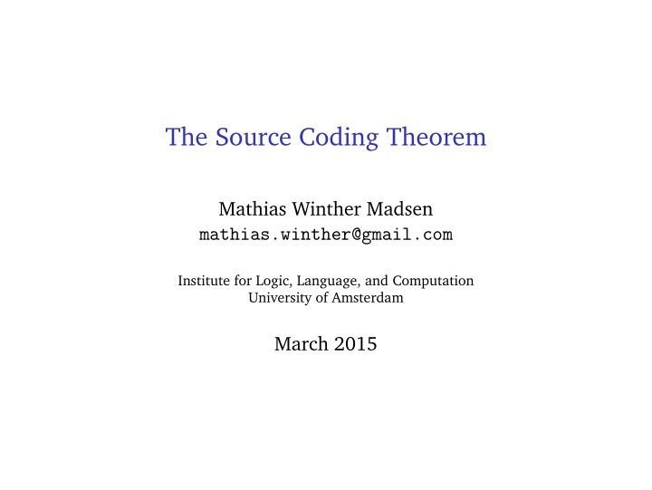 the source coding theorem