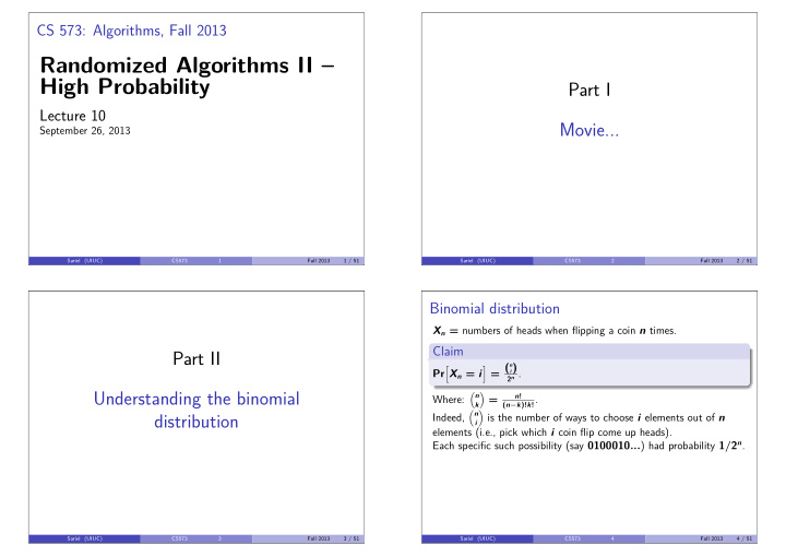 randomized algorithms ii high probability