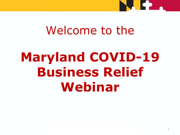 maryland covid 19 business relief webinar