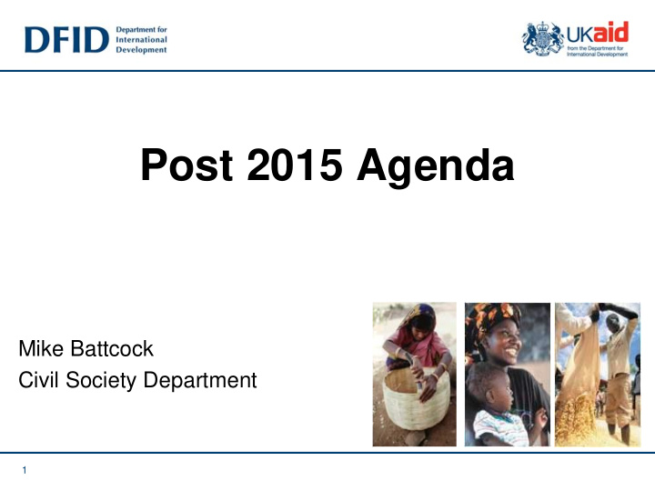 post 2015 agenda