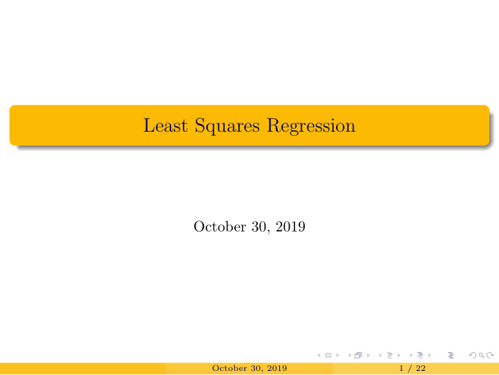 least squares regression