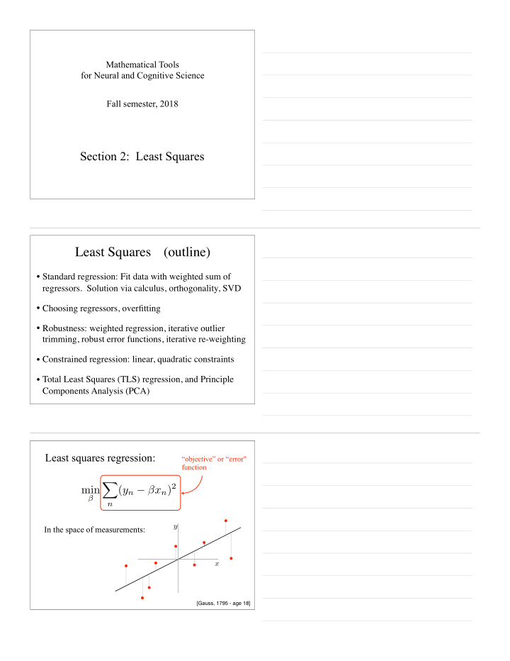 least squares outline