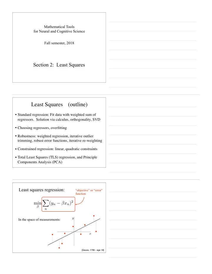 least squares outline