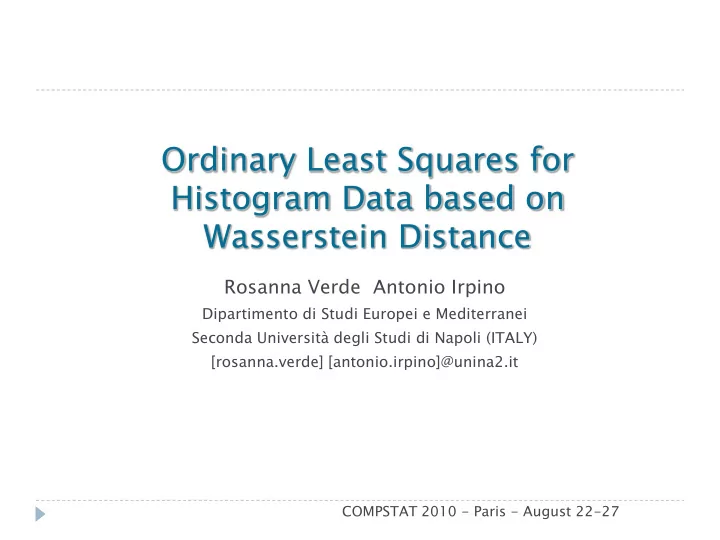 ordinary least squares for
