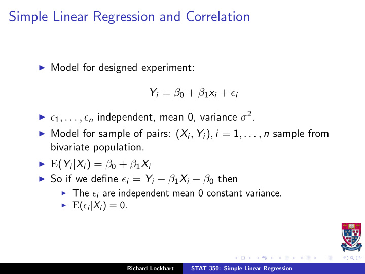 simple linear regression and correlation