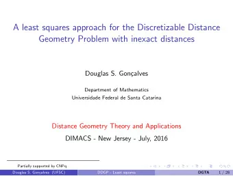 A least squares approach for the Discretizable Distance  Geometry Problem with inexact distances