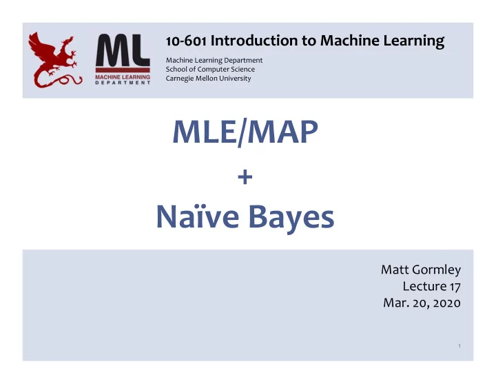 mle map na ve bayes