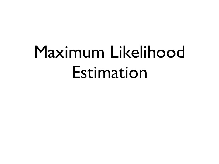 maximum likelihood estimation mle